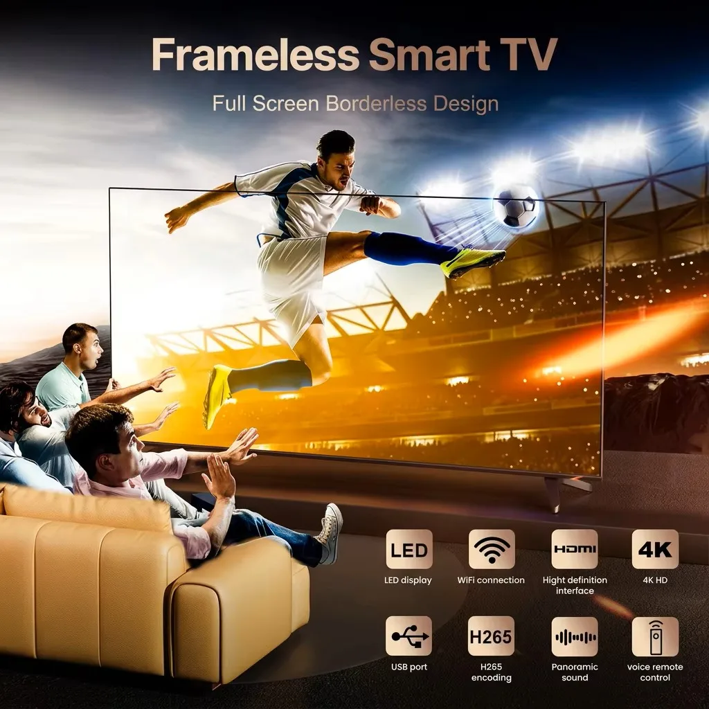 Smart Tv De 120 Pulgadas Android 4K 120Hz Google TV LED Backlight Black High-tech Wi-Fi CE Certified Quad Core CPU for Hotels